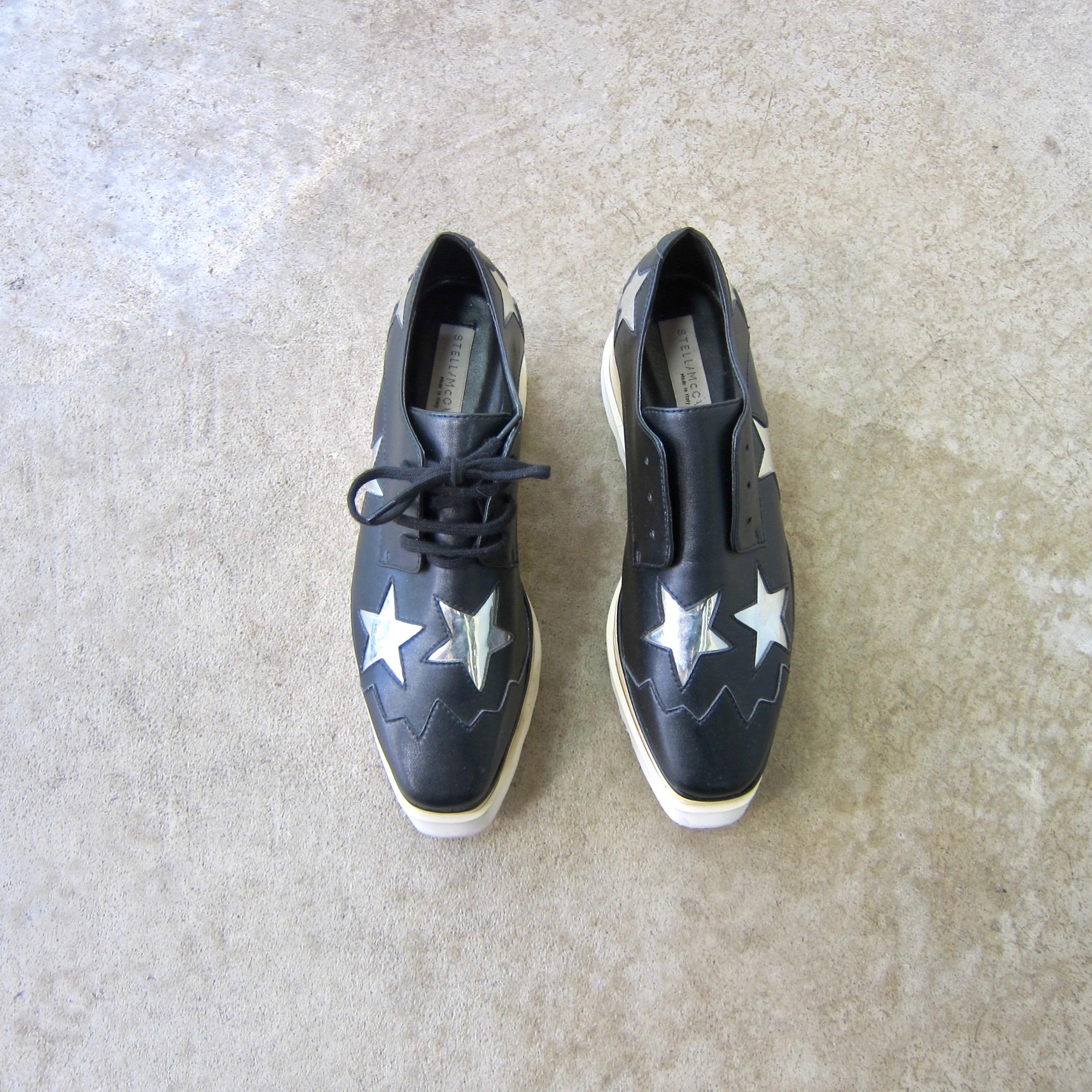 Stella Mccartney Elyse Star Platform Shoes: Metallic Vegan Leather