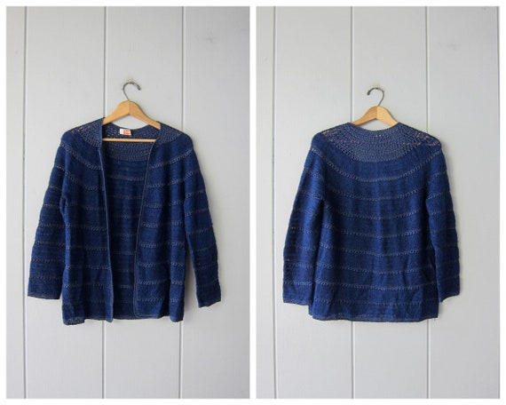 Vintage Handwoven Cardigan | Mohair & Crochet Hand