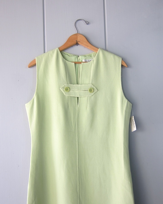 Bill Blass 90s Pastel Green Dress | Modern Grass … - image 3