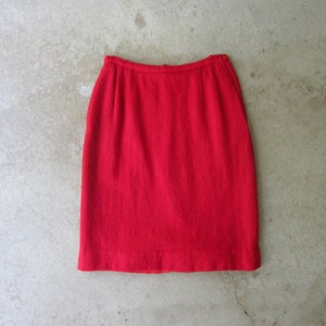 60s Vintage Wool Mini Skirt - High Waist Pencil Skirt