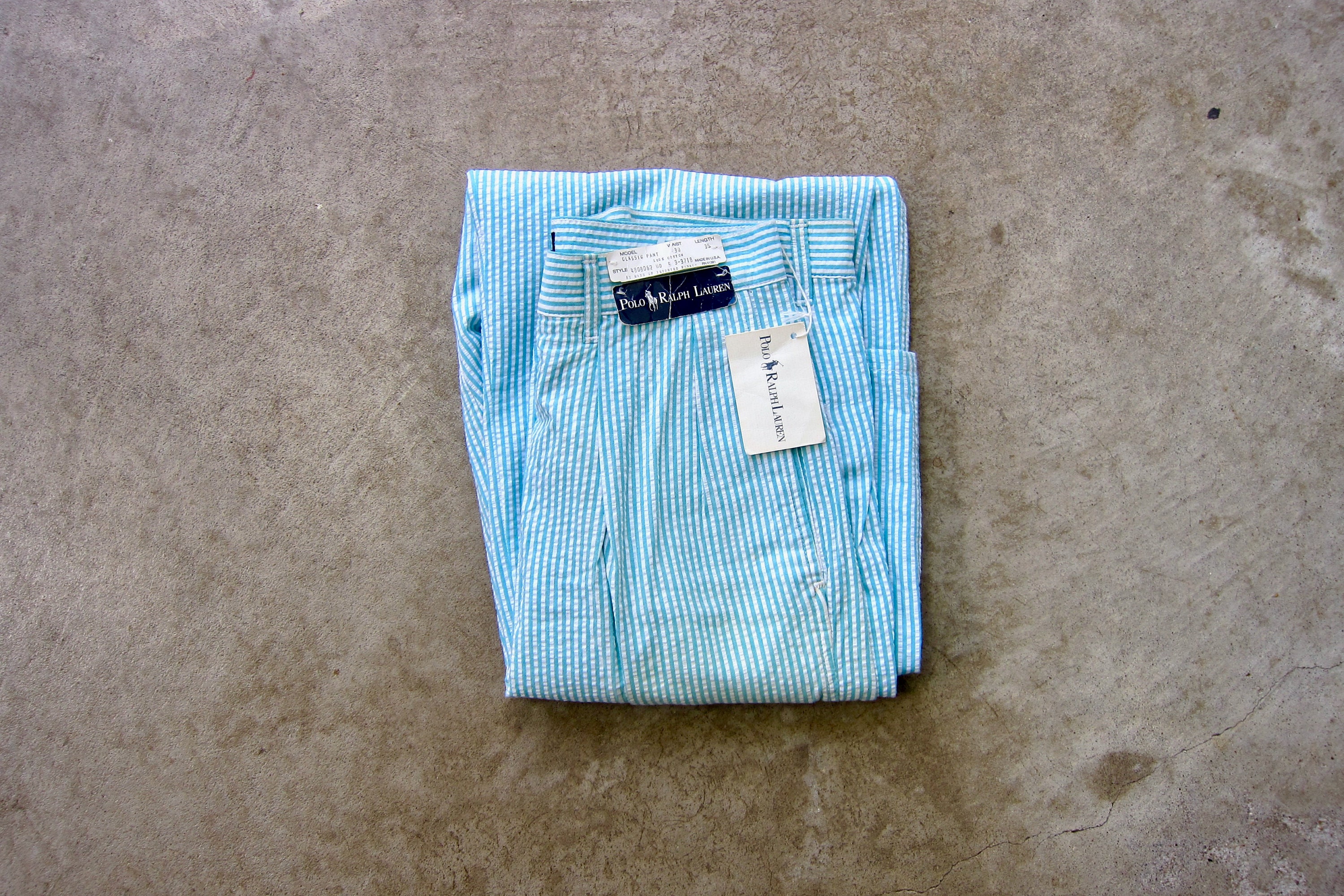 90s Ralph Lauren POLO Trousers | Seersucker Striped Modern 90s Ralph Lauren POLO Trousers | Seersucker Striped Modern