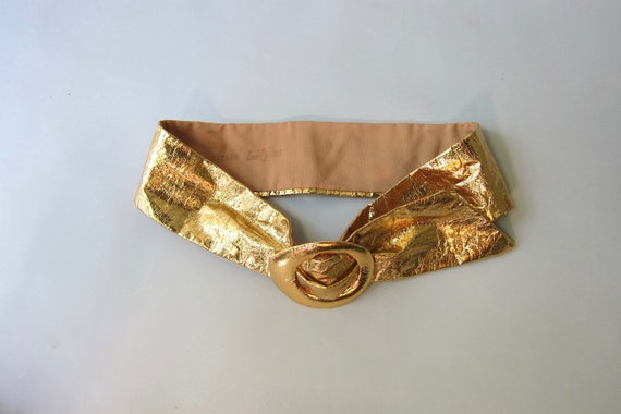 60s Gold Metallic Belt - image 3