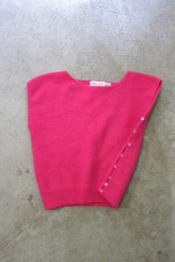 Vibrant Pink Lambswool & Angora Sweater | 80s Mod… - image 5