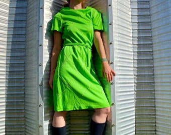 60s L'aiglon Lime Green Dress MAQ