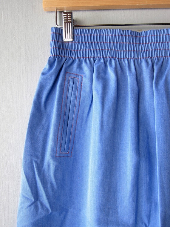 Vintage 70s Matching Two Piece Outfit | Blue Blaz… - image 3