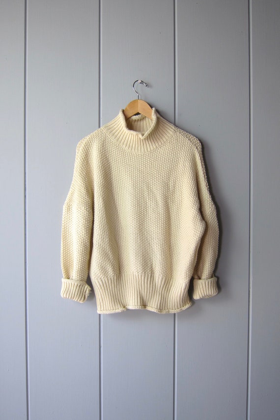 Creamy White Textured Sweater | Slouchy Turtlenec… - image 6