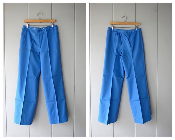 70s Anne Klein Wide Leg Pants | 1970s Blue Sailor… - image 1