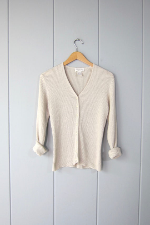 90s EXPRESS Thin Ribbed Cardigan Sweater | 90s She