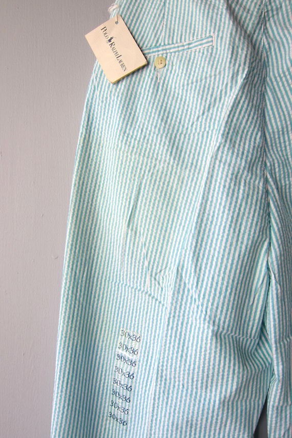 90s Ralph Lauren POLO Trousers | Seersucker Striped Modern 90s Ralph Lauren POLO Trousers | Seersucker Striped Modern