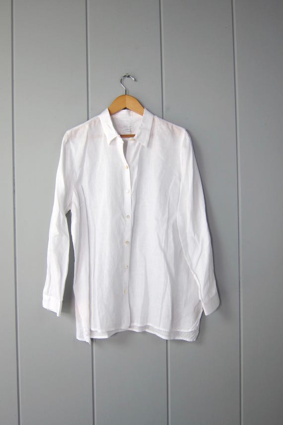 Oversized linen button up shirt