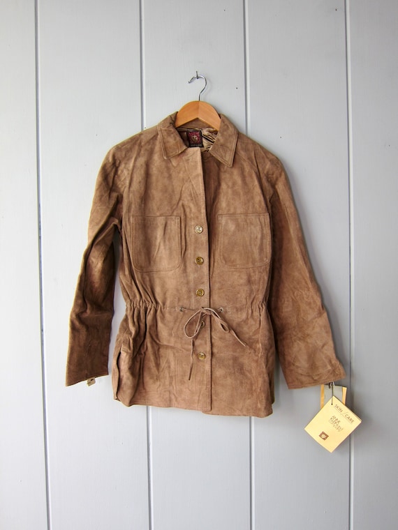 70s Brown Suede Drawstring Jacket | Cocoa Brown L… - image 4