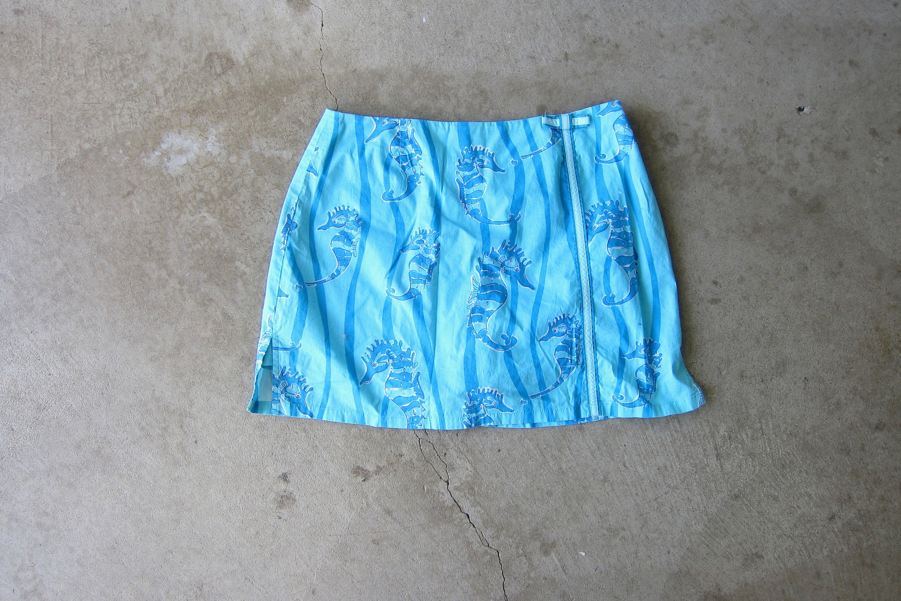 Lilly Pulitzer Y2K Seahorse Culottes | 90s Mini Skirt | Vintage  display picture 1
