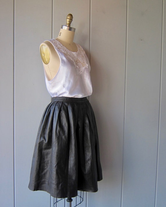 Neil Barrett Leather Skirt | Pleated A Line Skirt… - image 3