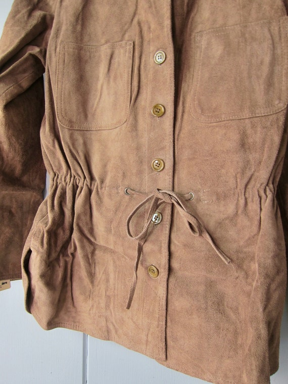 70s Brown Suede Drawstring Jacket | Cocoa Brown L… - image 6