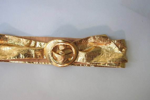 60s Gold Metallic Belt - image 5