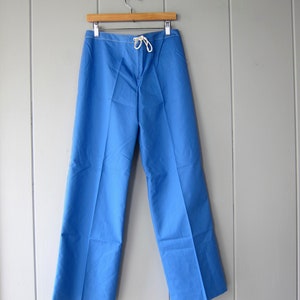 70s Anne Klein Blaue Matrosenhose mit weitem Bein: Minimalistische Hose neu mit Etikett