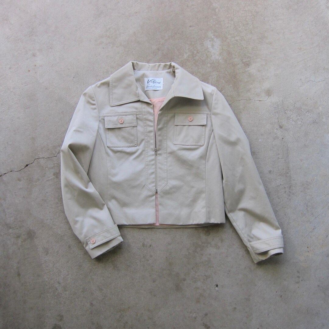 Vintage VILANO by Gerardo Livornese 60s / 70s Cream Black Trim Crop Open Blazer main image 1