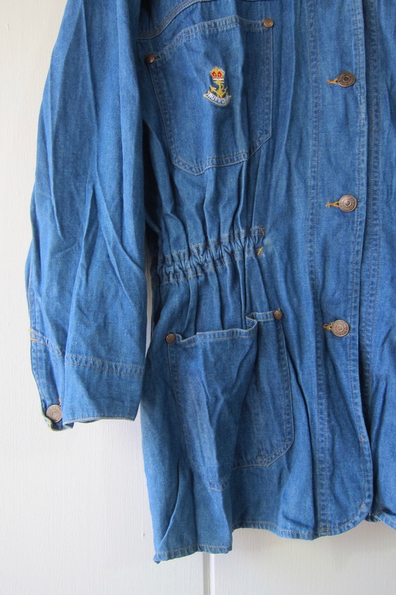 90s Soft Denim Jean Jacket | Brass Button Up Jean… - image 4