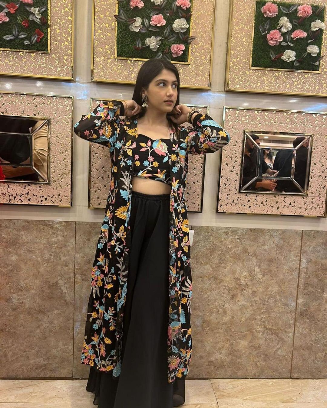 Designer Indowestern Palazzo Outfit With Crop Top and Jacket Indian Wedding Mehendi Sangeet Party Wear Outfit Trendy Indian Dresses Etsy Canada