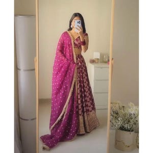 Pink Jacquard Lehenga Choli For Indian Weddings Cocktail Reception Sangeet Party Wear Lehenga, Ready To Wear Lehenga Stitched Lehenga