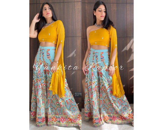 OOPNIK Women Crop Top Sharara Set - Buy OOPNIK Women Crop Top Sharara Set  Online at Best Prices in India | Flipkart.com