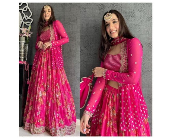 Lehenga choli with koti top