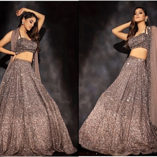 Glamorous Sequins Wedding Lehenga Choli 