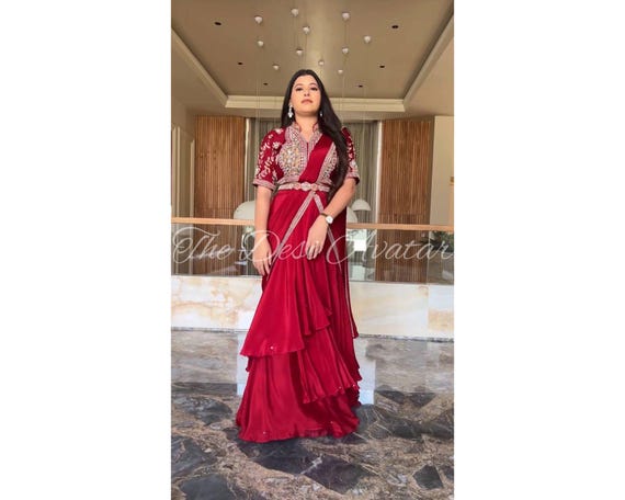 Sari rossi per donne, abiti da sposa indiani, sari pesanti, sari