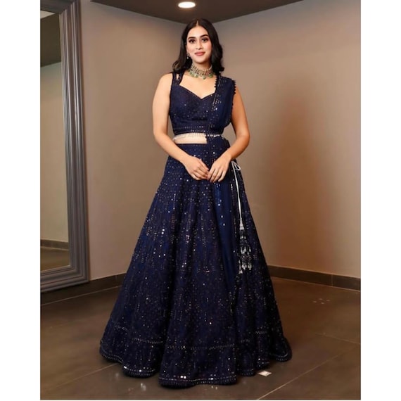Navy blue lehenga choli hotsell