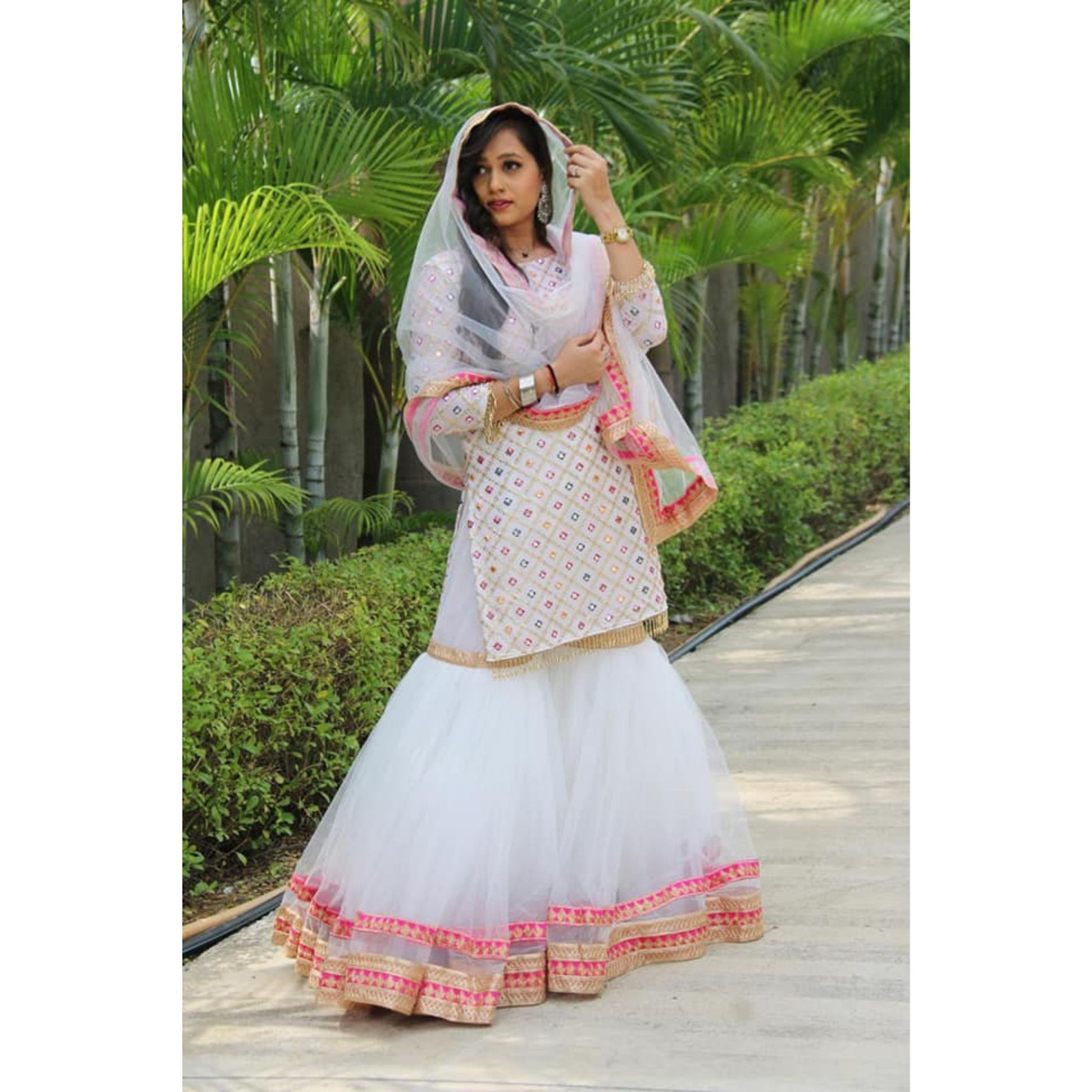 White Designer Sharara Suit Readymade Garara Suit Stitched | Etsy