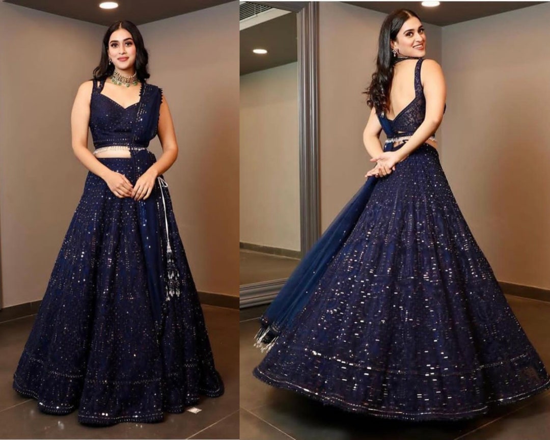 Bridal Navy Blue Lehenga Choli