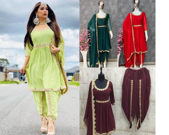 Patiala shalwar /dhoti/samosa/ Khajuri shalwar for girls/by Kushi maqbool -  YouTube