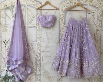 Lavender Lehenga Choli Indian Wedding Bridesmaids Reception Sangeet Party Wear Lehenga, Designer Lehenga Choli, Stitched Lehenga Blouse