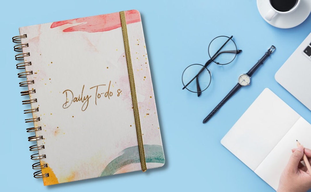 Spiral Daily to Do Notebook Planner Undated to Do List 6.5x8.5 Cute