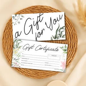 25 blanco cadeaubonnen voor kleine bedrijven - 3,75 x 7,5" - certificaatkaarten op zwaar karton met enveloppen - GEDRUKT