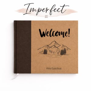 Cabin Guestbook with Kraft Hardcover for Airbnbs, VRBO, Vacation Rental Properties- Visitor Guest Book- Short Term Rental - FLAWED SALE