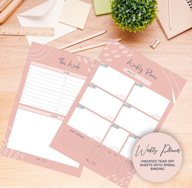 Weekly Planner Notepad 8.5x11 104 Sheets Etsy