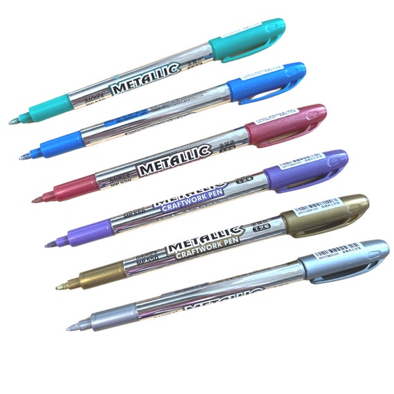 Gold, Silver, Red, Blue, Green & Purple Metallic Thin Markers Pens for  Guestbooks, Sketch Pads, Drawing, Scrapbooks, Card Making, DIY Crafts 