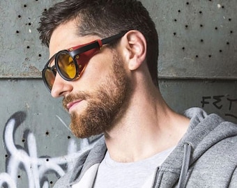 removable leather side shields for sunglasses