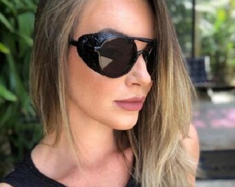 removable leather side shields for sunglasses