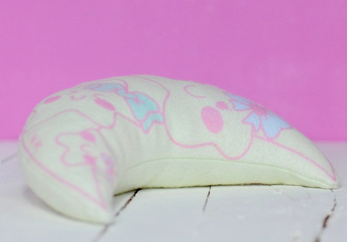 Kawaii Pastel Yellow Hoshi Star On The Moon Plushie Etsy