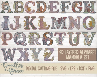 Download Mandala Alphabet Svg Etsy