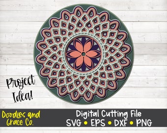 Download Free 3d Mandala Svg Layered Mandala Svg Paper Crafting Svg Etsy SVG Cut Files