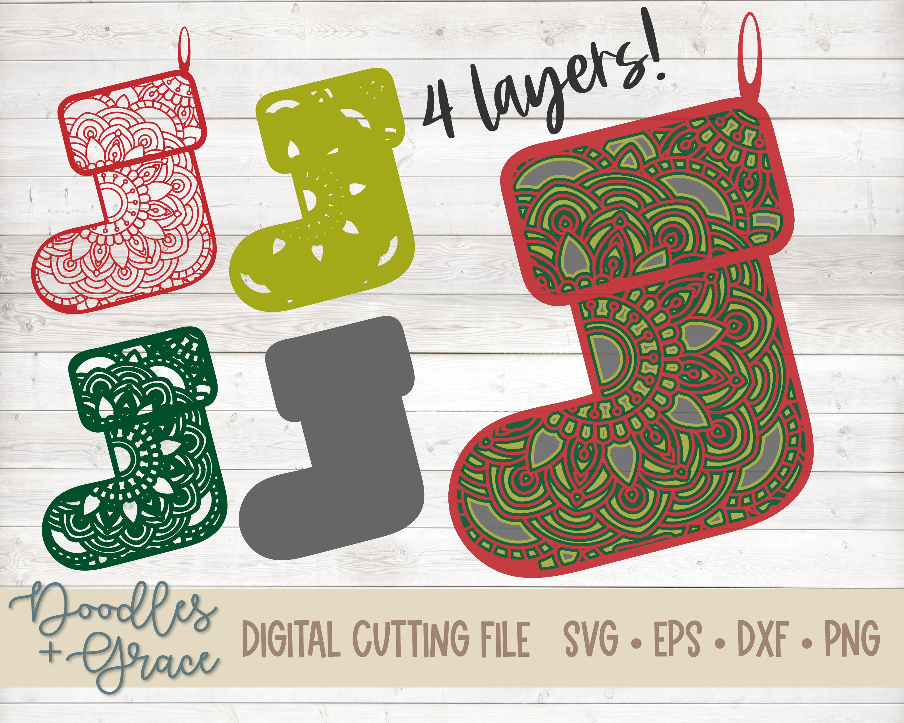 Download Christmas Stocking Layered Mandala Svg Christmas Stocking Etsy
