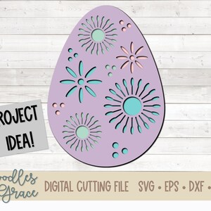 Huevo de Pascua 3D SVG / Huevo de Pascua en capas SVG / Archivo SVG de elaboración de papel de Pascua para Cricut / Archivo de corte de Pascua en capas / svg / dxf / eps / png