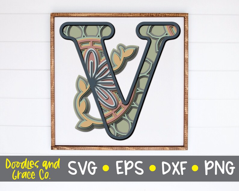 Download 3D Letter V Mandala SVG Layered Alphabet Mandala SVG Paper ...