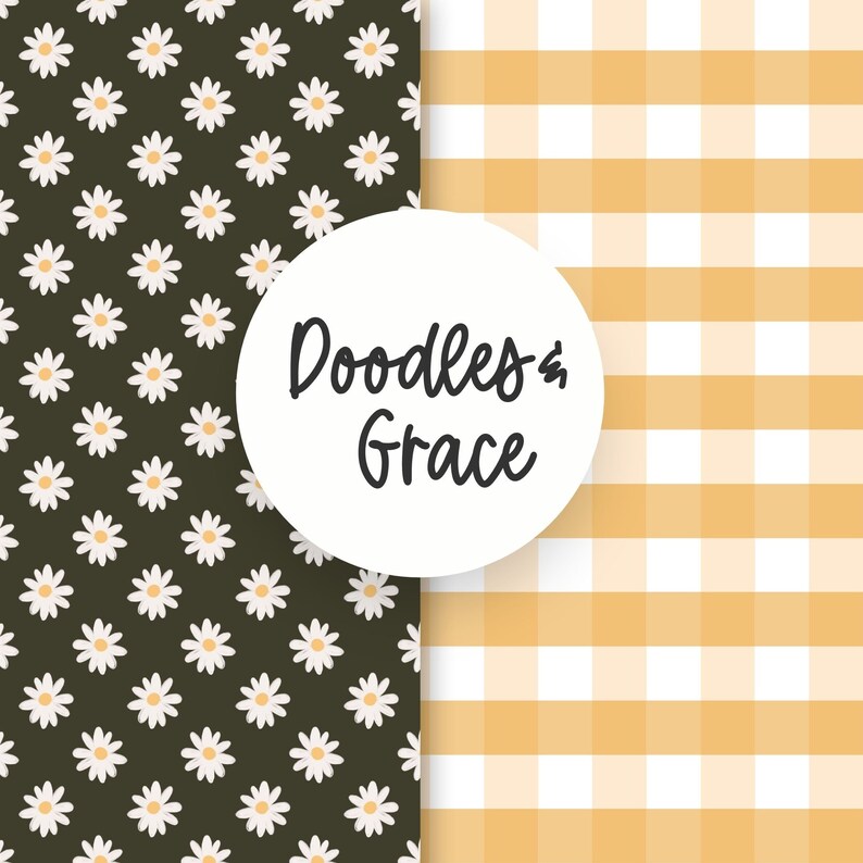 Boho Floral Digital Papers | Hand Drawn Doodle Flowers | Seamless ...