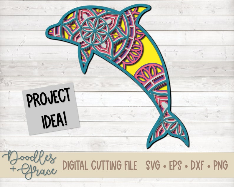 Download Dolphin 3D Mandala SVG Dolphin Layered Mandala SVG Paper ...