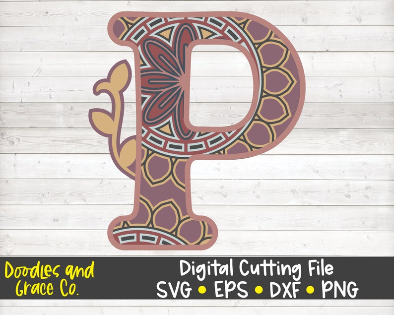 Download 3D Mandala Alphabet Svg Free - Layered SVG Cut File