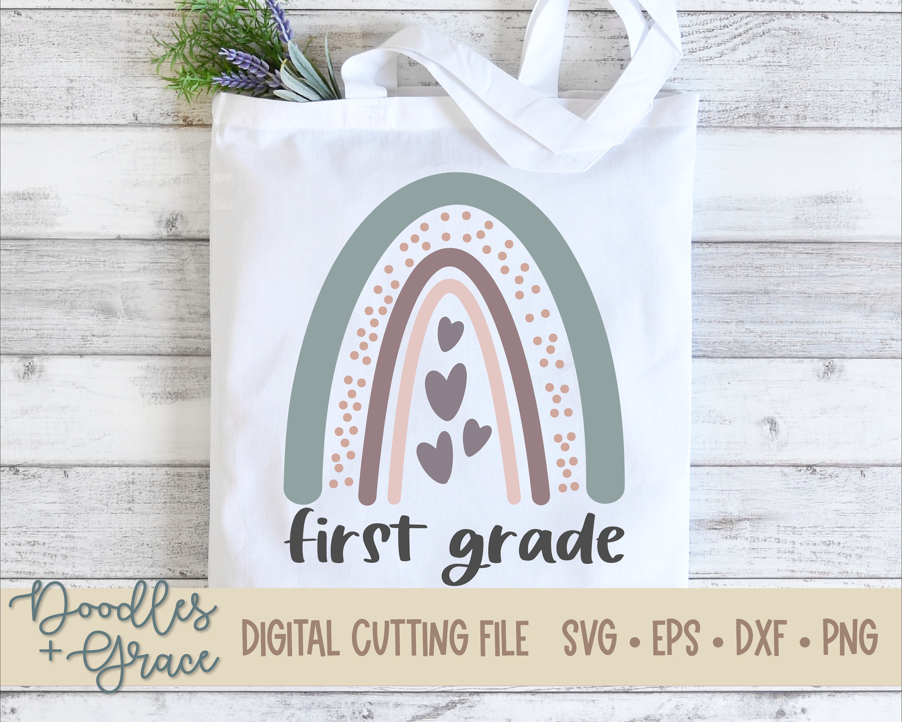 Download First Grade SVG First Grade Teacher Boho Rainbow SVG | Etsy